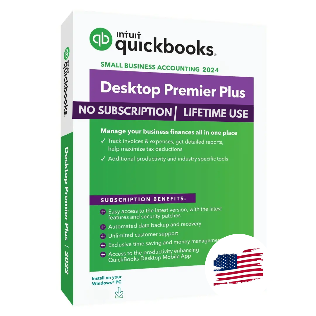 QuickBooks Premier Plus 2024 Desktop – One-Time Purchase | Windows & Mac | USA Version