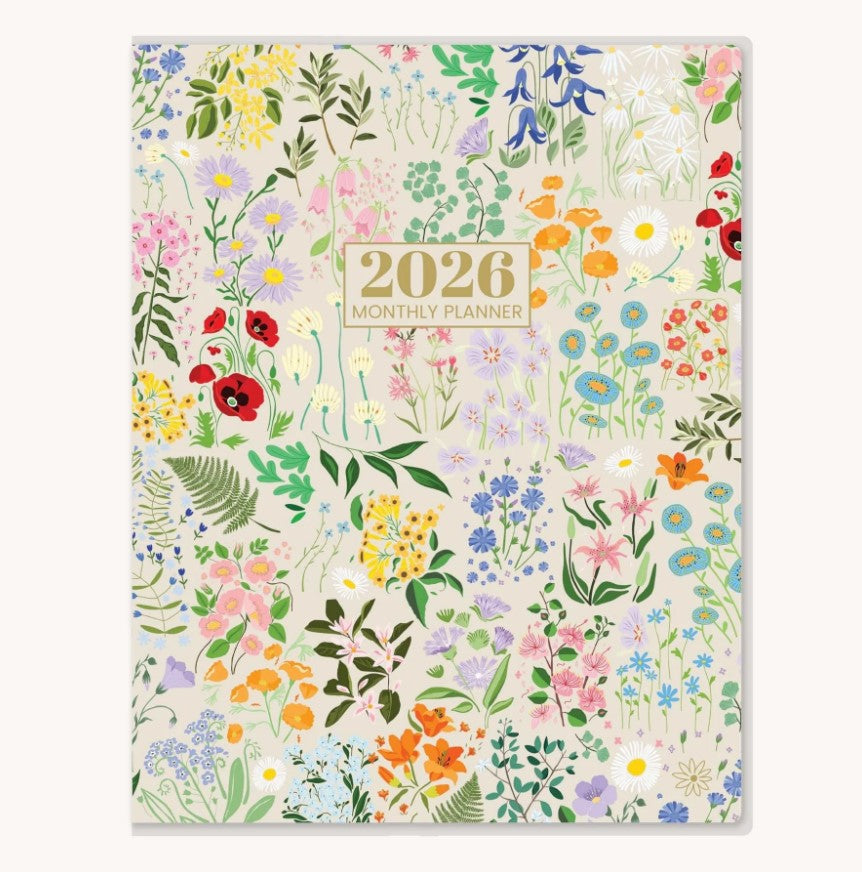 2026 Monthly Planner, 9" x 12", Garden Party