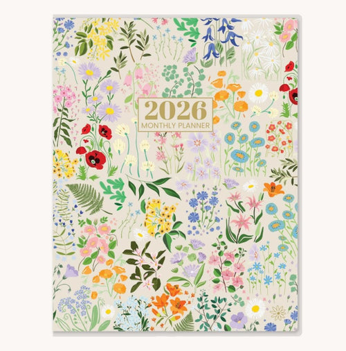 2026 Monthly Planner, 9" x 12", Garden Party