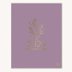 2026 Monthly Planner, 9" x 12", Gold Floral Stamp