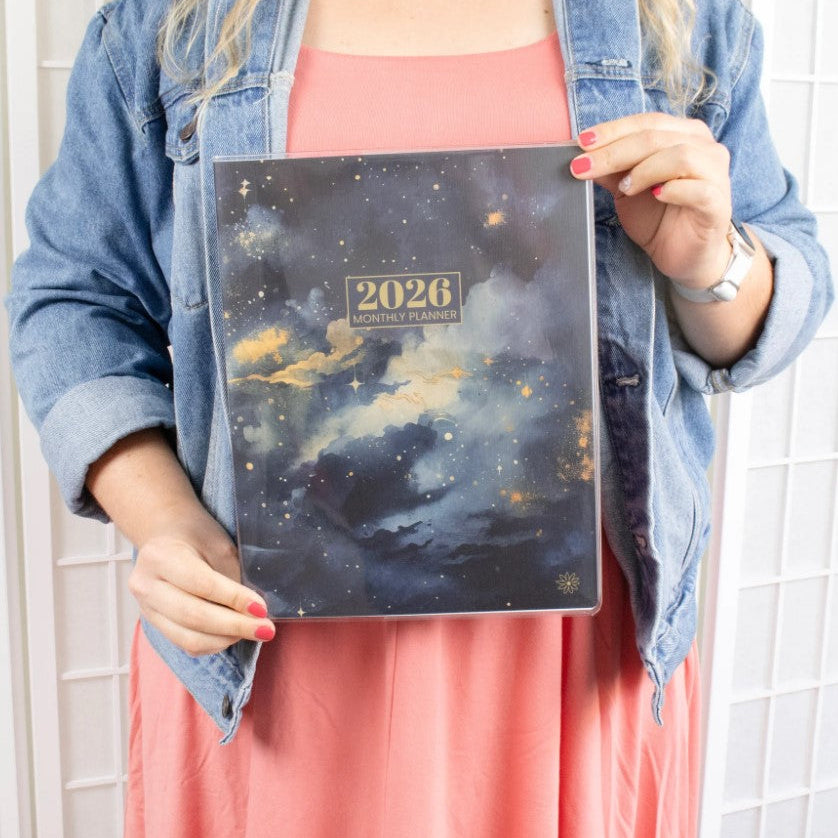 2026 Monthly Planner, 9" x 12", Midnight Sky