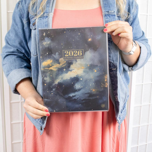 2026 Monthly Planner, 9" x 12", Midnight Sky
