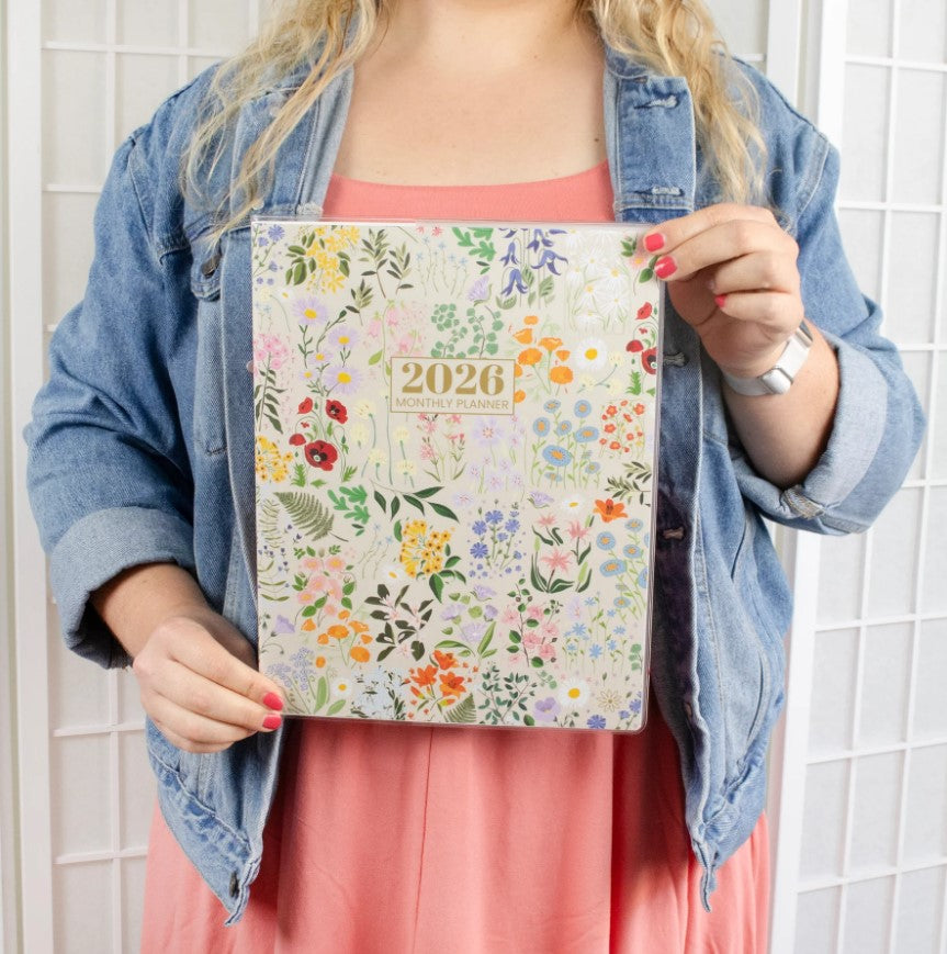 2026 Monthly Planner, 9" x 12", Garden Party