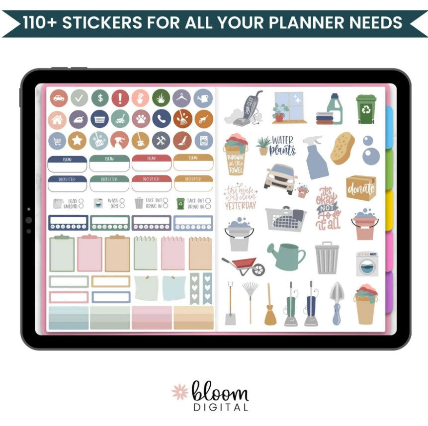 Digital Planner Stickers, Household Chores