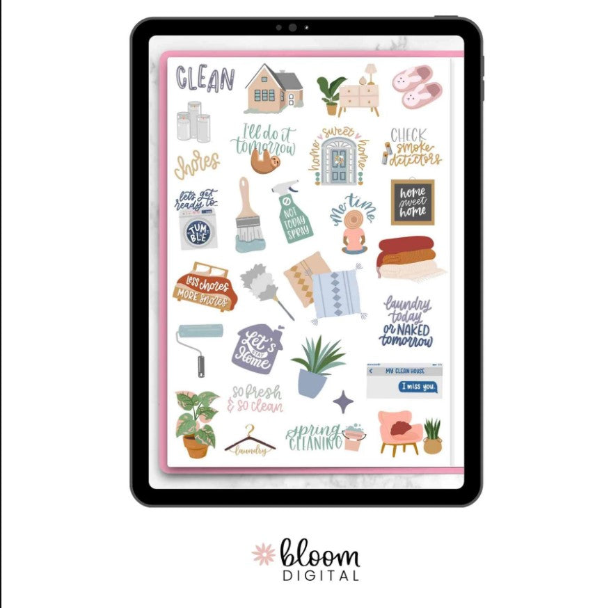 Digital Planner Stickers, Household Chores