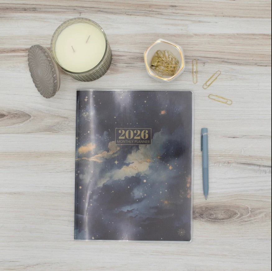 2026 Monthly Planner, 9" x 12", Midnight Sky