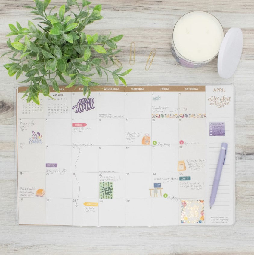 2026 Monthly Planner, 9" x 12", Garden Party